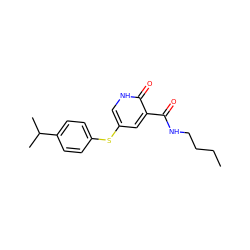 CCCCNC(=O)c1cc(Sc2ccc(C(C)C)cc2)c[nH]c1=O ZINC000095596511