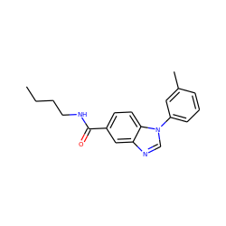 CCCCNC(=O)c1ccc2c(c1)ncn2-c1cccc(C)c1 ZINC000103226043