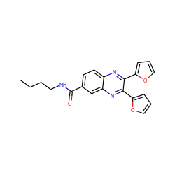 CCCCNC(=O)c1ccc2nc(-c3ccco3)c(-c3ccco3)nc2c1 ZINC000002951093