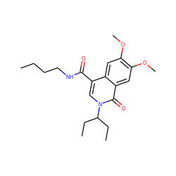 CCCCNC(=O)c1cn(C(CC)CC)c(=O)c2cc(OC)c(OC)cc12 ZINC000063539582