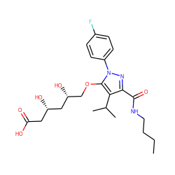 CCCCNC(=O)c1nn(-c2ccc(F)cc2)c(OC[C@@H](O)C[C@@H](O)CC(=O)O)c1C(C)C ZINC000014967962