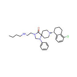 CCCCNCCN1CN(c2ccccc2)C2(CCN([C@@H]3CCCc4c(Cl)cccc43)CC2)C1=O ZINC000040892427