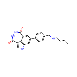 CCCCNCc1ccc(-c2cc3[nH]cc4c(=O)[nH][nH]c(=O)c(c2)c34)cc1 ZINC000473083447