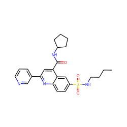 CCCCNS(=O)(=O)c1ccc2nc(-c3cccnc3)cc(C(=O)NC3CCCC3)c2c1 ZINC000008814291