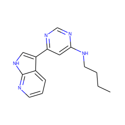 CCCCNc1cc(-c2c[nH]c3ncccc23)ncn1 ZINC000063539749