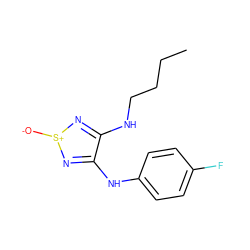 CCCCNc1n[s+]([O-])nc1Nc1ccc(F)cc1 ZINC000248270161