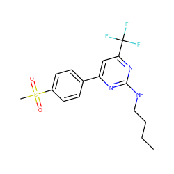 CCCCNc1nc(-c2ccc(S(C)(=O)=O)cc2)cc(C(F)(F)F)n1 ZINC000043012325