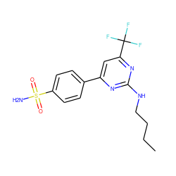 CCCCNc1nc(-c2ccc(S(N)(=O)=O)cc2)cc(C(F)(F)F)n1 ZINC000043019984