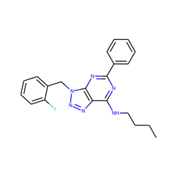 CCCCNc1nc(-c2ccccc2)nc2c1nnn2Cc1ccccc1F ZINC000028642941