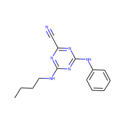 CCCCNc1nc(C#N)nc(Nc2ccccc2)n1 ZINC000013831202