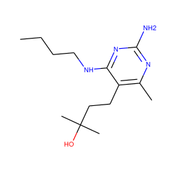 CCCCNc1nc(N)nc(C)c1CCC(C)(C)O ZINC001772596918