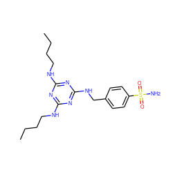 CCCCNc1nc(NCCCC)nc(NCc2ccc(S(N)(=O)=O)cc2)n1 ZINC000028472247