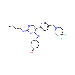 CCCCNc1ncc(-c2ccc(CN3CCC(F)(F)CC3)cn2)c(N[C@H]2CC[C@H](O)CC2)n1 ZINC000261141663