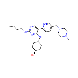 CCCCNc1ncc(-c2ccc(CN3CCN(C)CC3)cn2)c(N[C@H]2CC[C@H](O)CC2)n1 ZINC000261187596