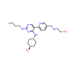 CCCCNc1ncc(-c2ccc(CNCCO)cn2)c(N[C@H]2CC[C@H](O)CC2)n1 ZINC000261143430