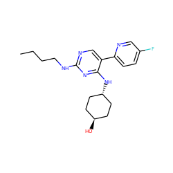 CCCCNc1ncc(-c2ccc(F)cn2)c(N[C@H]2CC[C@H](O)CC2)n1 ZINC000261109229