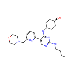 CCCCNc1ncc(-c2cccc(CN3CCOCC3)n2)c(N[C@H]2CC[C@H](O)CC2)n1 ZINC000261192737