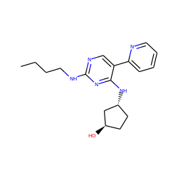 CCCCNc1ncc(-c2ccccn2)c(N[C@@H]2CC[C@@H](O)C2)n1 ZINC000103241399