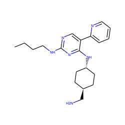 CCCCNc1ncc(-c2ccccn2)c(N[C@H]2CC[C@H](CN)CC2)n1 ZINC000261072144