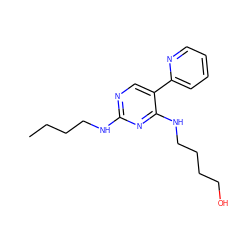 CCCCNc1ncc(-c2ccccn2)c(NCCCCO)n1 ZINC000103242176