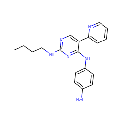 CCCCNc1ncc(-c2ccccn2)c(Nc2ccc(N)cc2)n1 ZINC000103242264