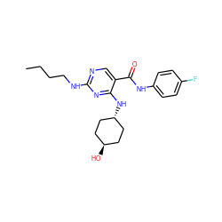 CCCCNc1ncc(C(=O)Nc2ccc(F)cc2)c(N[C@H]2CC[C@H](O)CC2)n1 ZINC000261090647