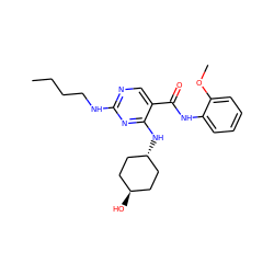 CCCCNc1ncc(C(=O)Nc2ccccc2OC)c(N[C@H]2CC[C@H](O)CC2)n1 ZINC000261149928