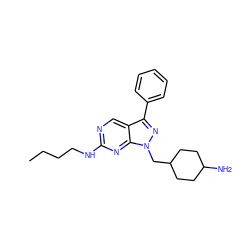 CCCCNc1ncc2c(-c3ccccc3)nn(CC3CCC(N)CC3)c2n1 ZINC000084653113