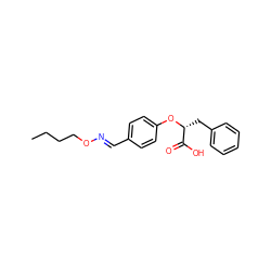 CCCCO/N=C/c1ccc(O[C@H](Cc2ccccc2)C(=O)O)cc1 ZINC000299866913