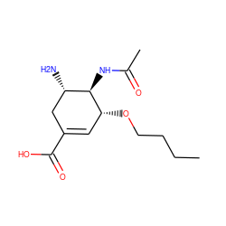 CCCCO[C@@H]1C=C(C(=O)O)C[C@H](N)[C@H]1NC(C)=O ZINC000004134484