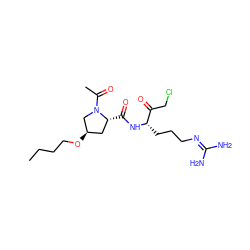 CCCCO[C@@H]1C[C@@H](C(=O)N[C@@H](CCCN=C(N)N)C(=O)CCl)N(C(C)=O)C1 ZINC000026296996