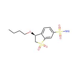 CCCCO[C@@H]1CS(=O)(=O)c2cc(S(N)(=O)=O)ccc21 ZINC000028526587