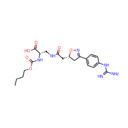 CCCCOC(=O)N[C@@H](CNC(=O)C[C@H]1CC(c2ccc(NC(=N)N)cc2)=NO1)C(=O)O ZINC000003936862