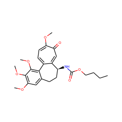 CCCCOC(=O)N[C@H]1CCc2cc(OC)c(OC)c(OC)c2-c2ccc(OC)c(=O)cc21 ZINC000027642854