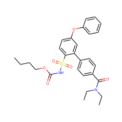 CCCCOC(=O)NS(=O)(=O)c1ccc(Oc2ccccc2)cc1-c1ccc(C(=O)N(CC)CC)cc1 ZINC000040413425