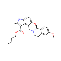 CCCCOC(=O)c1c(C)[nH]c2ccc3c(c12)CN1CCc2cc(OC)ccc2[C@@H]1O3 ZINC000013474834