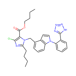 CCCCOC(=O)c1c(Cl)nc(CCCC)n1Cc1cccc2c1ccn2-c1ccccc1-c1nnn[nH]1 ZINC000029317028