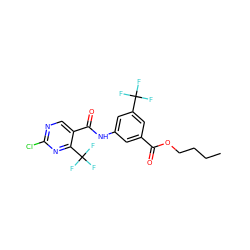 CCCCOC(=O)c1cc(NC(=O)c2cnc(Cl)nc2C(F)(F)F)cc(C(F)(F)F)c1 ZINC000013555216