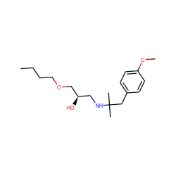 CCCCOC[C@H](O)CNC(C)(C)Cc1ccc(OC)cc1 ZINC000040939179