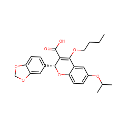 CCCCOC1=C(C(=O)O)[C@@H](c2ccc3c(c2)OCO3)Oc2ccc(OC(C)C)cc21 ZINC000013473367