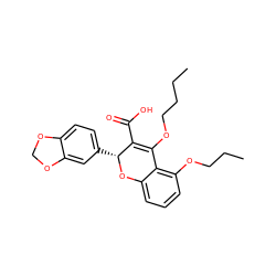 CCCCOC1=C(C(=O)O)[C@@H](c2ccc3c(c2)OCO3)Oc2cccc(OCCC)c21 ZINC000013473359