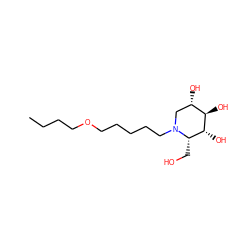 CCCCOCCCCCN1C[C@H](O)[C@@H](O)[C@H](O)[C@@H]1CO ZINC000066103715