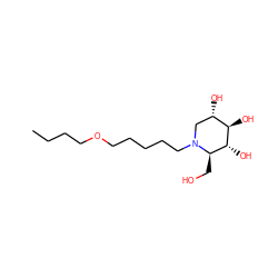 CCCCOCCCCCN1C[C@H](O)[C@@H](O)[C@H](O)[C@H]1CO ZINC000066066530