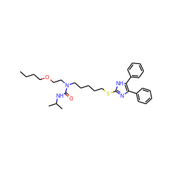 CCCCOCCN(CCCCCSc1nc(-c2ccccc2)c(-c2ccccc2)[nH]1)C(=O)NC(C)C ZINC000013740815