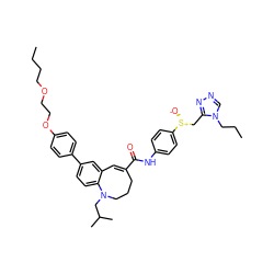 CCCCOCCOc1ccc(-c2ccc3c(c2)C=C(C(=O)Nc2ccc([S@+]([O-])Cc4nncn4CCC)cc2)CCCN3CC(C)C)cc1 ZINC000058555137