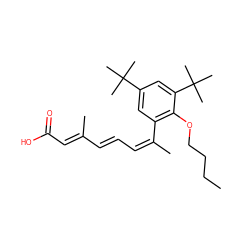 CCCCOc1c(/C(C)=C\C=C\C(C)=C\C(=O)O)cc(C(C)(C)C)cc1C(C)(C)C ZINC000001549276