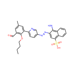 CCCCOc1c(C=O)cc(C)cc1-c1ccc(/N=N/c2cc(S(=O)(=O)O)c3ccccc3c2N)cn1 ZINC000199398835