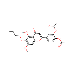 CCCCOc1c(OC)cc2oc(-c3ccc(OC(C)=O)c(OC(C)=O)c3)cc(=O)c2c1OC ZINC000026377221