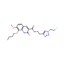 CCCCOc1c(OC)ccc2cc(C(=O)NCCc3cn(CCF)nn3)c(=O)[nH]c12 ZINC000072178695