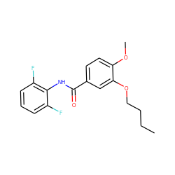 CCCCOc1cc(C(=O)Nc2c(F)cccc2F)ccc1OC ZINC000013736971